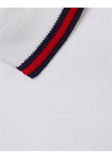 Polo In Cotone Bianco Con Dettaglio Web GUCCI KIDS | 805415-XJGXV9250